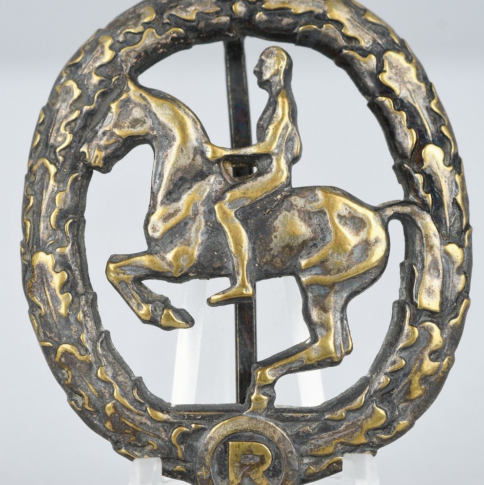 Riders Badge in Bronze Maker Marked Lauer