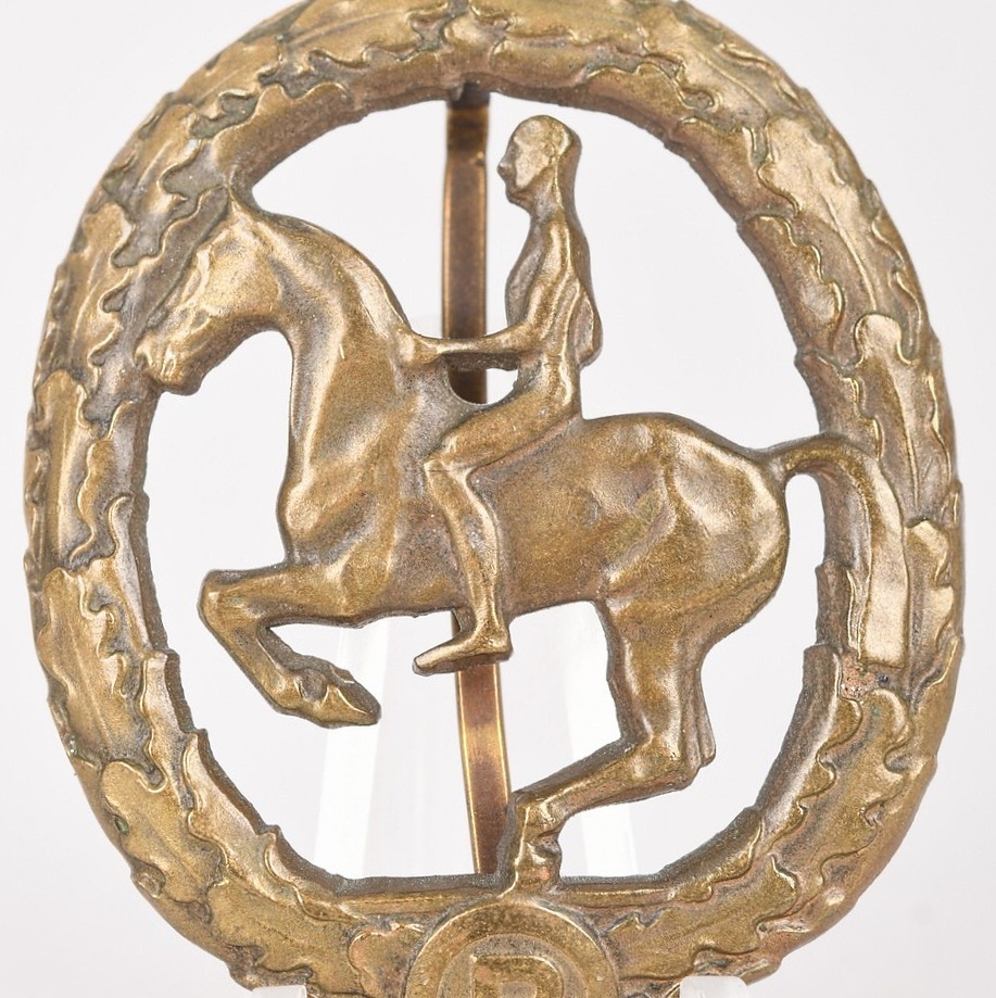 Riders Badge in Bronze Maker Marked Lauer