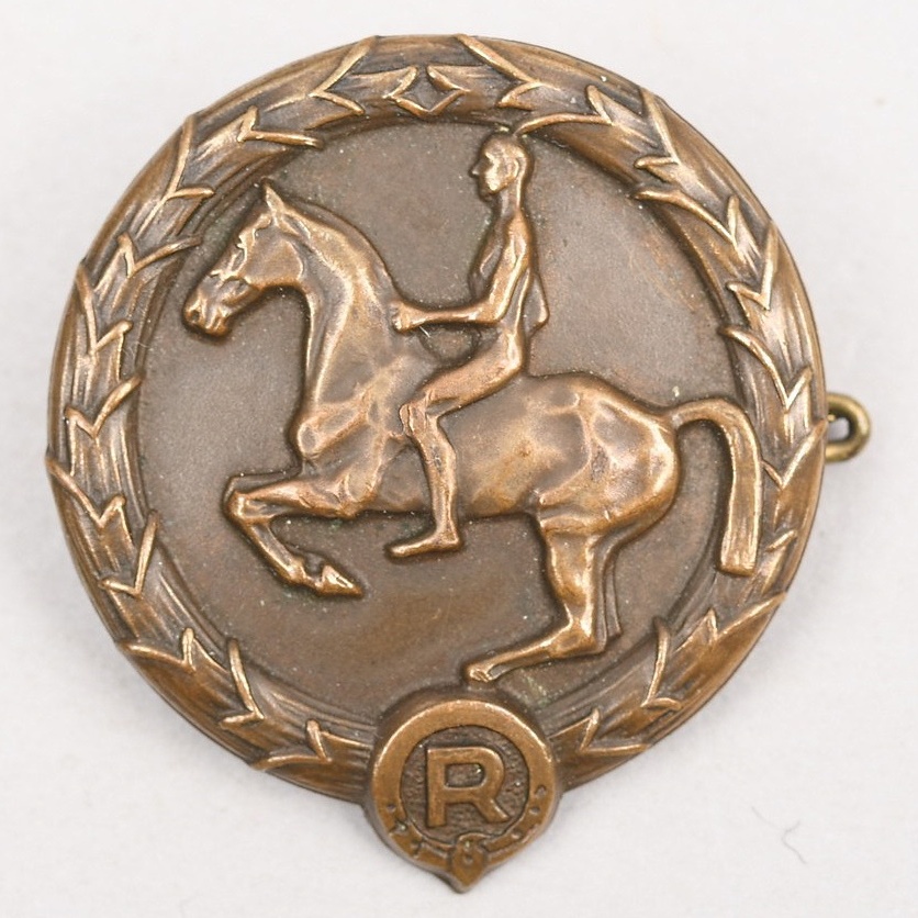 Young Horseman's Badge Maker Marked Lauer