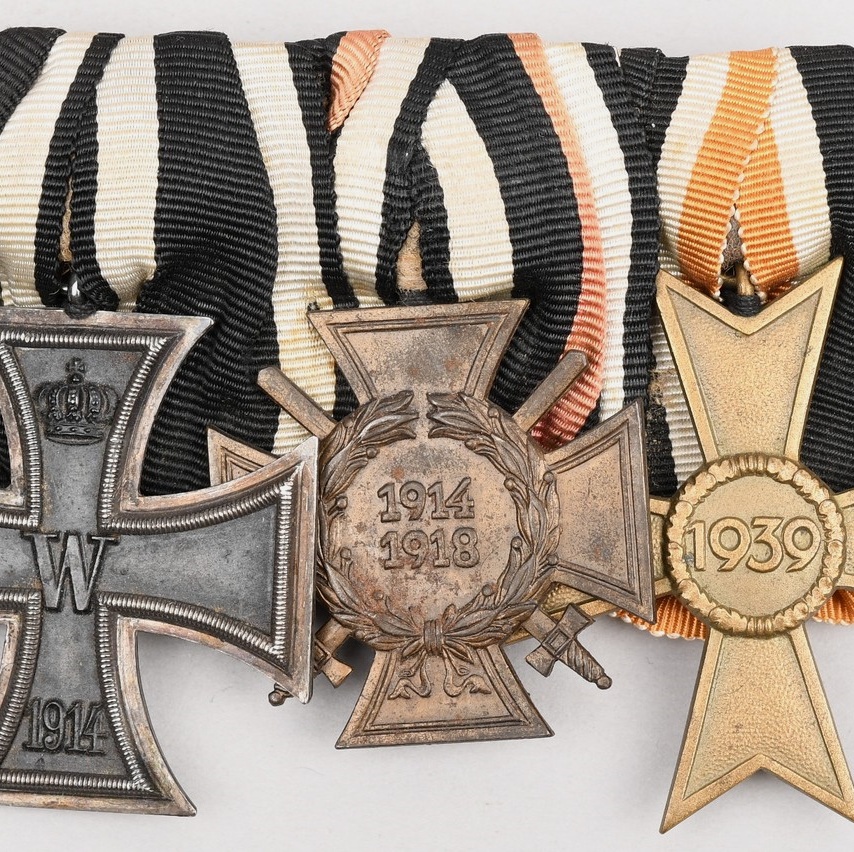 German WWI/WWII Three Place Medal Bar