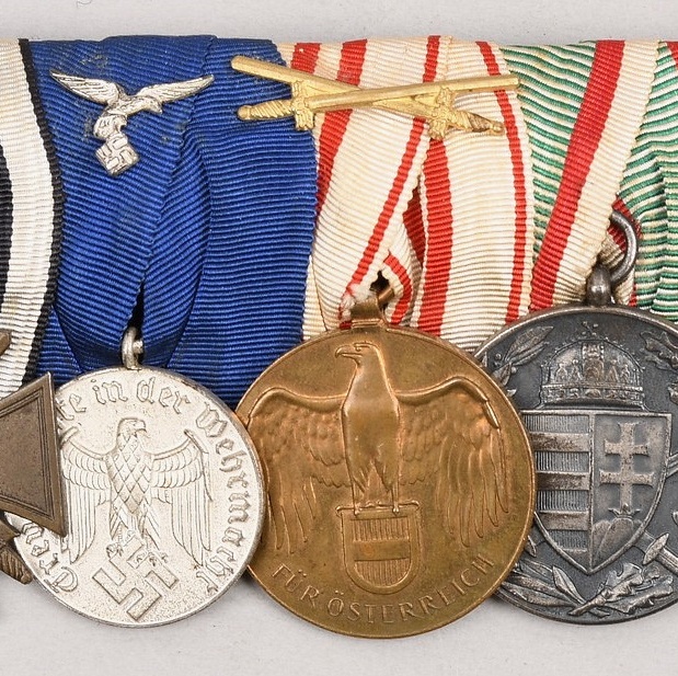 WWI/WWII Six Place Medal And Ribbon Bar Austria/Hungary