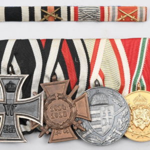 German / Hungarian WW1 Four Place Medal And Ribbon Bar