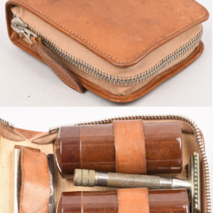 Germany 1930-1940's Mens/Officer's Shaving Kit Leather Case Complete With Content