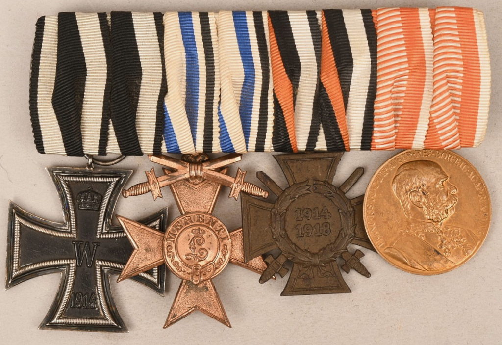 German WW1 4 Place Medal Bar