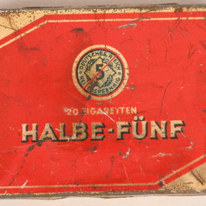 German Period Halbe-Fünf Cigarette Metal Container