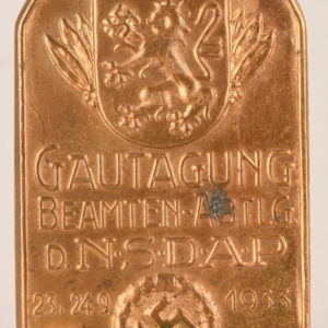 Large 1933 Weimar Gautagung NSDAP Tinnie