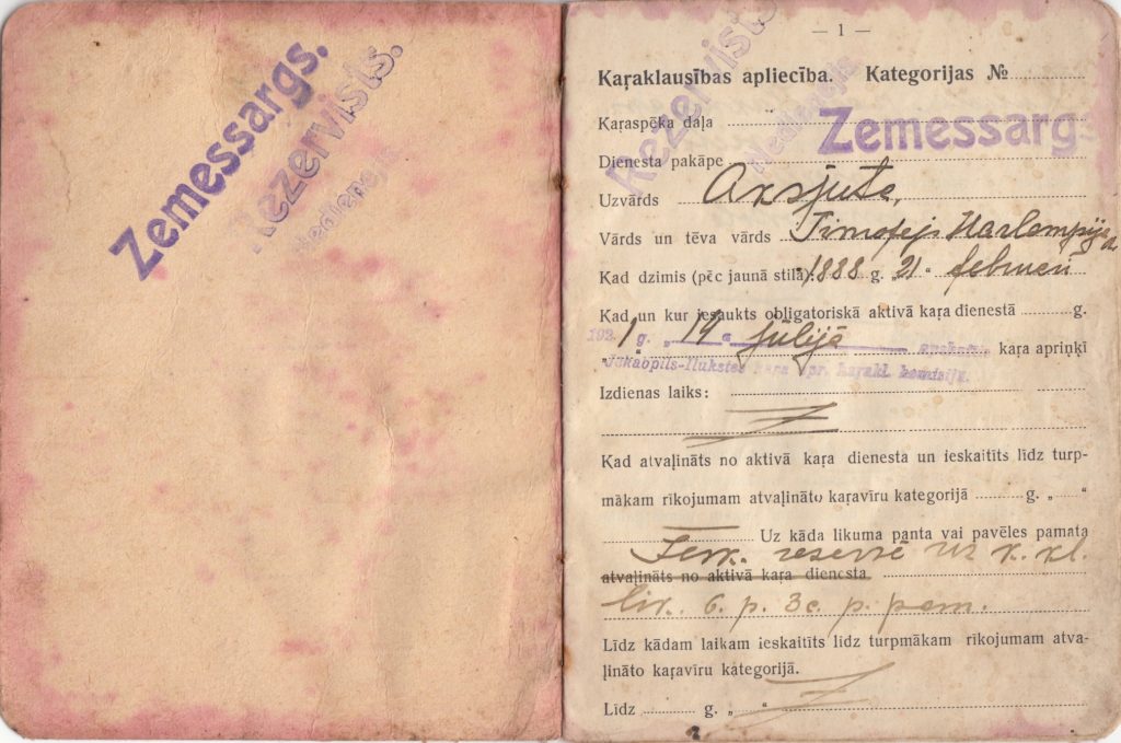 Latvian Pre-War Soldbook