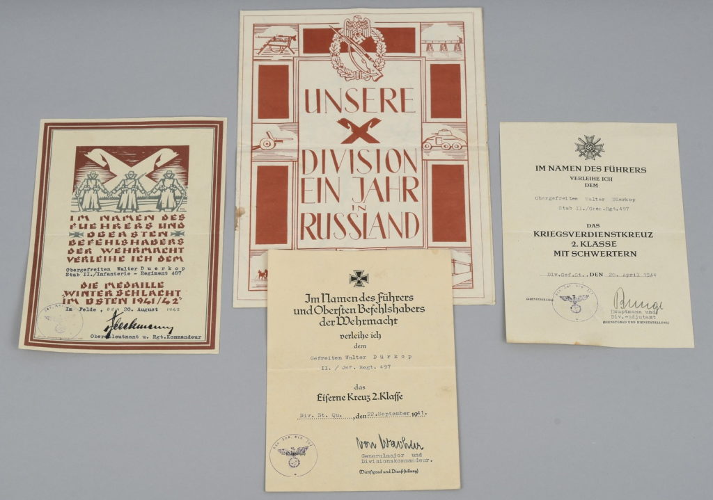 Heer Obergefreiter Walter Dürkop Medal Document Grouping