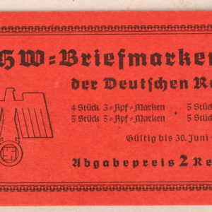 WHW Poststamp Booklet Produced 30 June 1940