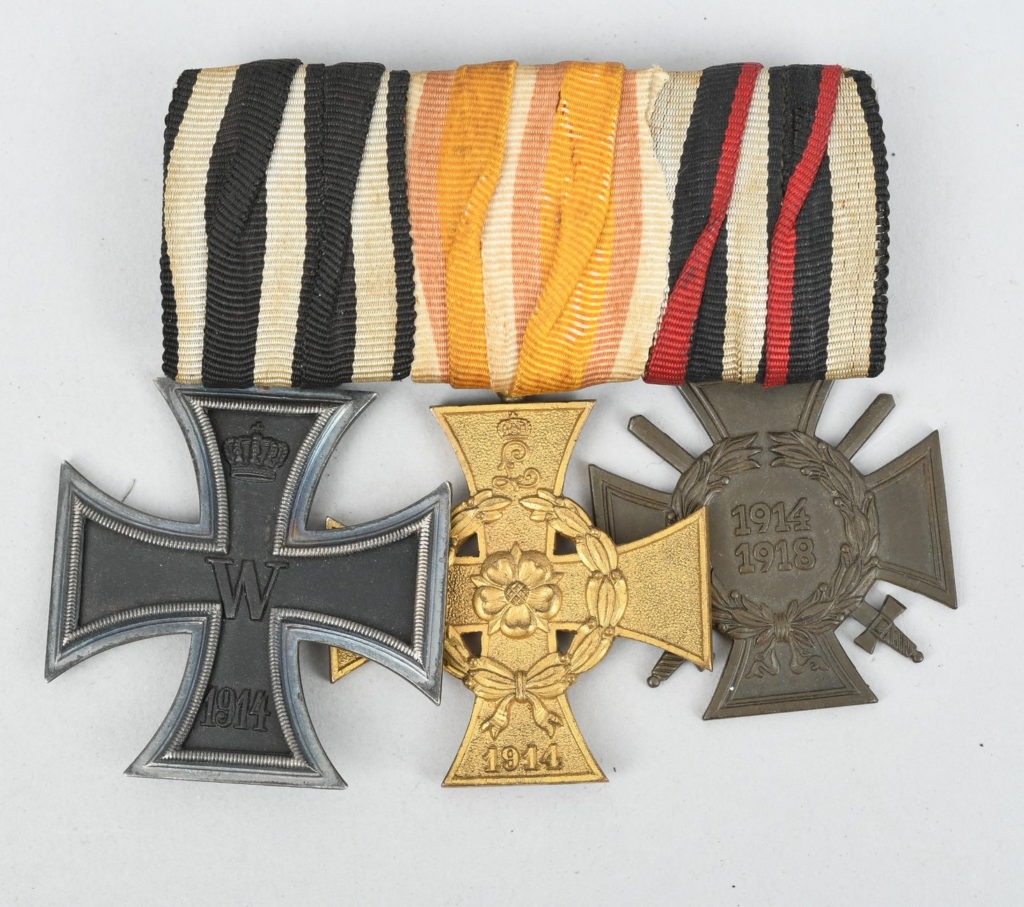 German Imperial WWI 3 Place Medal Bar