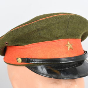 Named Japanese WWII Army Officer's Wartime Visor Hat in Extra Large Size