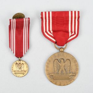 US WWII Good Conduct Medal And Miniature