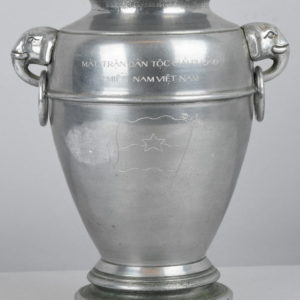 Urn / Vase Gift, Made From Scrap Metal from a Downed B-52  to Red Cross General Secretary Arne Fremm