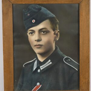 Large framed colorized photo of a Infantry enlisted man.