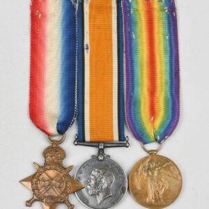 British WWI Three Place Medal Bar Named and Awarded to Royal Navy Sailor PJ Norris, A.B.R.N.
