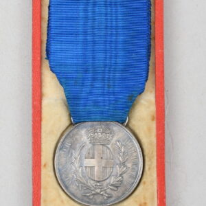 WWI Engraved Italian Silver Medal For Military Valor Awarded to Faconelli Diamante, 25 July 1915 