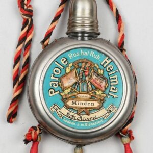 German WWI Infantry Regiment 15, "Minden". Glass Reservist Bottle With Lanyards.