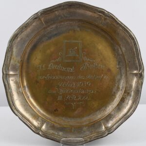 Silvered Brass Plate Plate To Lt. Förster Serving in III./A.R. 109 From the Officer Korps