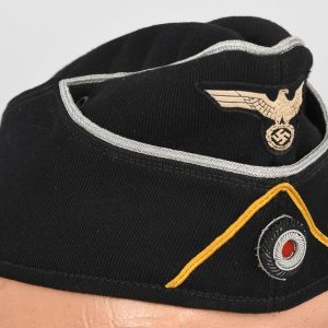 Heer Black Panzer Officers Side cap with Golden Yellow soutache