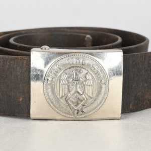 Hitlerjugend Member's Belt Buckle And Leather Belt