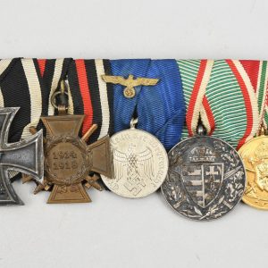 German WWI/WWII 5 Place Medal Bar