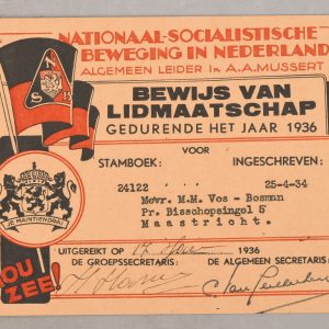 Dutch NSB Membership Card 