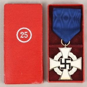 Twenty-Five Year Faithful Service Cross With Case of Issue