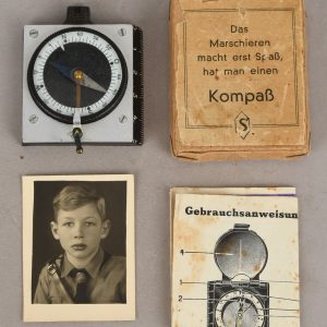HJ March Compass With Original Box and Photo